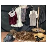 Mink Capelet, Scala Straw Hat, Velvet Style Baby D