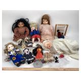 Dolls: Native American Loom Scene, Porcelain Baby,