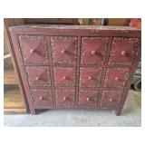 Wood 2-Door 2-Drawer Accent Cabinet In A Red &