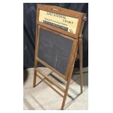 Folding chalkboard Easel Rolling Headliner