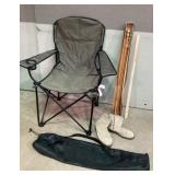 Folding Camping Chair, Flag Pole, Faded Glory Boot