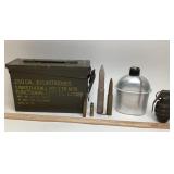 Pineapple Grenade, Vietnam War Ammunition Can, Mil