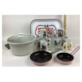 Pink Diamond Pans, Merry Christmas Tray, Mugs