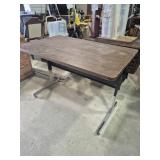 Adjustable Heigh Table Metal Legs With Woodgrain