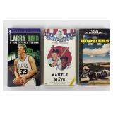 Mantle & Mays, Larry Bird, & Hoosiers VHS Lot