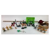 Mouse Christmas ornaments, metal Miniature Village
