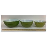 Pyrex Green Mixing Bowls, 3-Piece Set