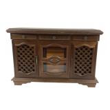 Wooden Jewelry Box With Mirror, Compartments