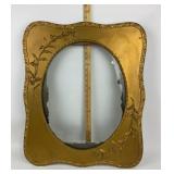 Gold Gesso Oval Frame With Floral Designs