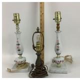 Porcelain Table Lamps With Floral Pattern