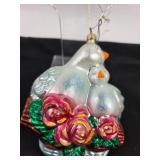 Christopher Radko Glass Bird Ornament With Floral