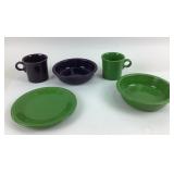 Fiesta HLC Green, Purple Dinnerware