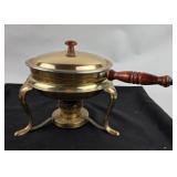 Brass Chafing Dish With Wooden Handle