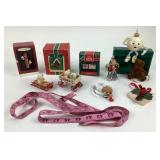 Hallmark Keepsake ornaments: Holiday Cafe, Racoons