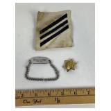 Navy Seaman Patch, Chicago Police Pin, Chain Brace