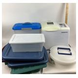 Breadman Plus Bread Maker, Sterilite Storage Conta