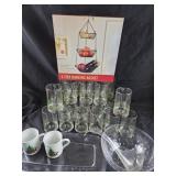 3 Tier Hanging Basket, Christmas Glassware, Applau