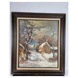 Andre De Jong Winter Landscape Oil Painting