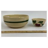 Watt Pottery Mixing Bowl And Small Bowl