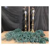 Multi Colored String Lights & Brass Tone Lamps