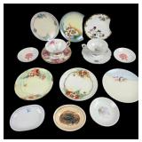 Hand-Painted Plates, Saucers, Teacups