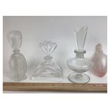 Perfume Bottles: Art Deco, Pink Iridescent, Crysta