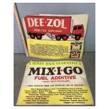 Dee-Zol, Mix-I-Go Fuel Additive Advertising Signs