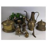 Brass Teapots, Urns, Vases, and Decor Items