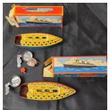 Tin Toy Boats with Original Boxes