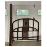 Full size metal bed frame on wheels