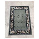 Sage Green Paisley Area rug 46x66 Miliken