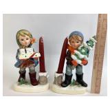 Napcoware Japan Porcelain Christmas Candle Holders