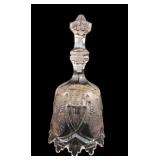 Pink Pressed Glass Bell With Floral Design