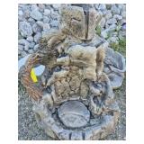 Cement Water Fountain 3 Pieces - Untested - Heavy