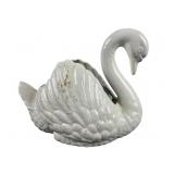 White Ceramic Swan Planter