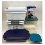 Sterilite Baskets, Pyrex Casserole, Tupperware