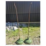 Green Enameled Porcelain Pan Pendant Lights,