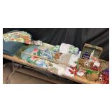Owl Placemats, Brass Style Sleigh Bells, Doily Edg