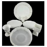 Milk Glass Tableware with Grape Motif