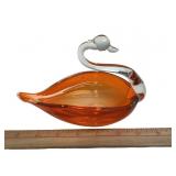 Blown Glass Swan Tray