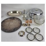 Silver-Plated Serveware, Glass Bowls, Salt Shakers