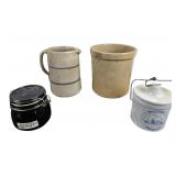 Stoneware Pitcher, Crock, Preserve Jar, Wisconsin