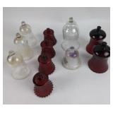 Glass Lamp Shades, Red Clear Patterns