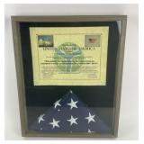 Framed U.S. Flag With Certificate Of Authenticity