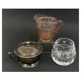 Waterford, Pink Depression Glass, & Albert Pick