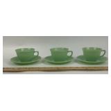 Fire-King Jadeite Cups And Saucers