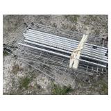 Wire shelving unit, disassembled