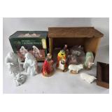Porcelain Nativity Figures With Stable