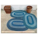 Blue Oval Braided Rugs & Krauss Basket