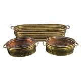 Brass And Copper Planters With Handles